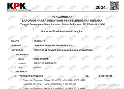 Kekayaan Direktur LPS Rudi Rahman Tembus Rp8,6 Miliar: Sumbernya Mengejutkan?